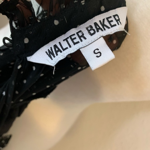 Walter Baker Black Polka Dot Ruffle Mini Dress Size Small - Picture 6 of 8
